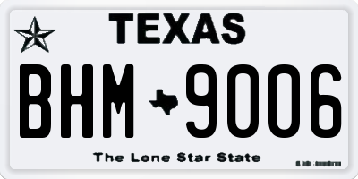 TX license plate BHM9006