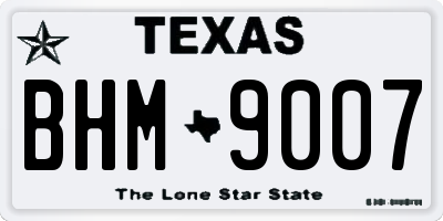 TX license plate BHM9007