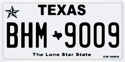 TX license plate BHM9009