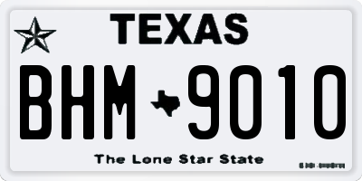 TX license plate BHM9010