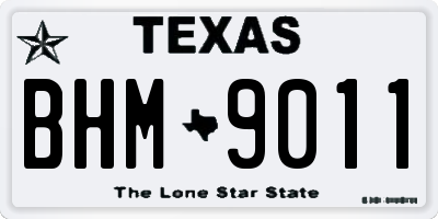 TX license plate BHM9011