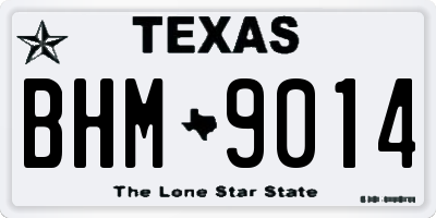 TX license plate BHM9014