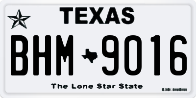 TX license plate BHM9016