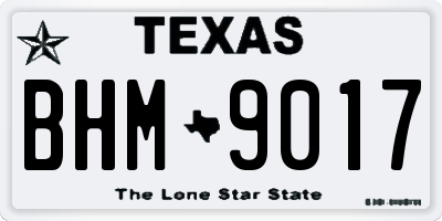 TX license plate BHM9017