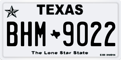 TX license plate BHM9022