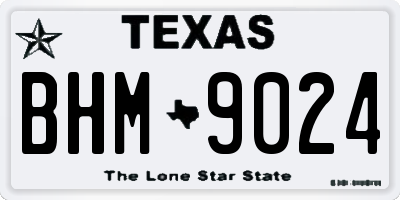 TX license plate BHM9024