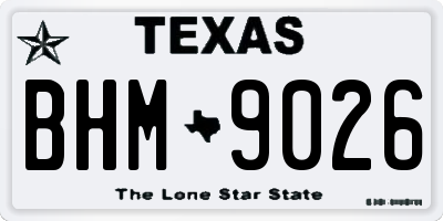 TX license plate BHM9026