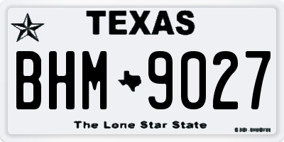 TX license plate BHM9027