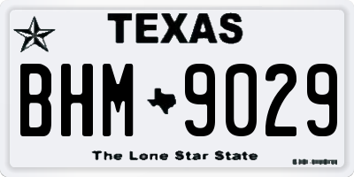 TX license plate BHM9029