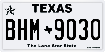 TX license plate BHM9030