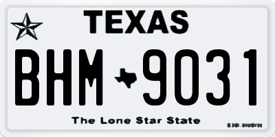TX license plate BHM9031