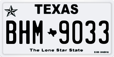 TX license plate BHM9033