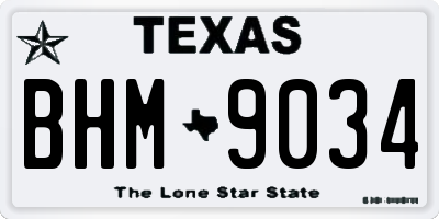 TX license plate BHM9034