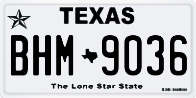 TX license plate BHM9036