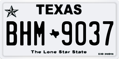 TX license plate BHM9037