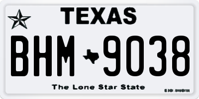 TX license plate BHM9038