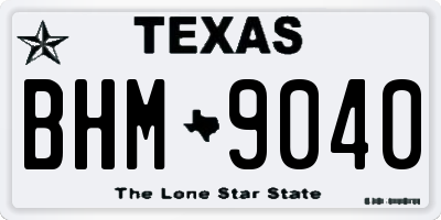 TX license plate BHM9040