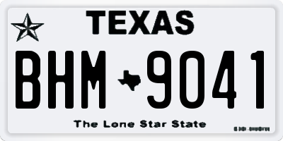 TX license plate BHM9041