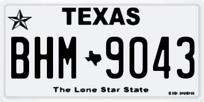 TX license plate BHM9043