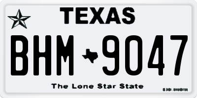 TX license plate BHM9047