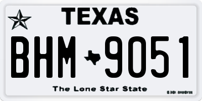 TX license plate BHM9051