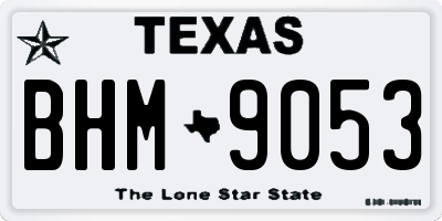TX license plate BHM9053