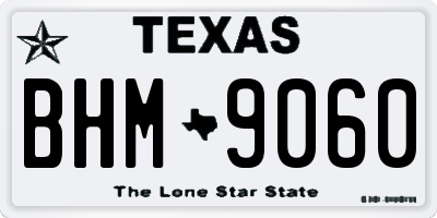 TX license plate BHM9060