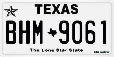 TX license plate BHM9061