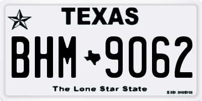 TX license plate BHM9062