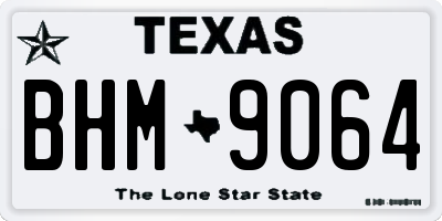 TX license plate BHM9064