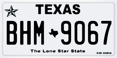 TX license plate BHM9067