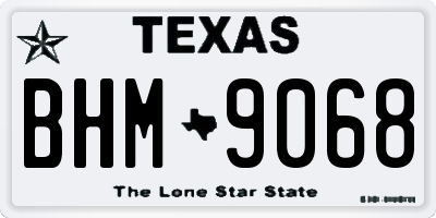 TX license plate BHM9068