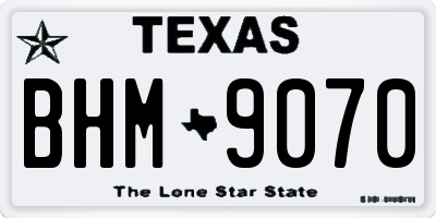 TX license plate BHM9070