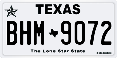 TX license plate BHM9072
