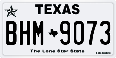 TX license plate BHM9073