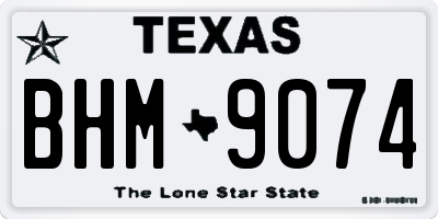 TX license plate BHM9074