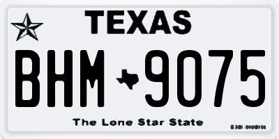 TX license plate BHM9075