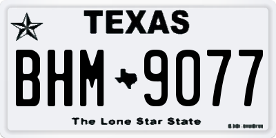 TX license plate BHM9077