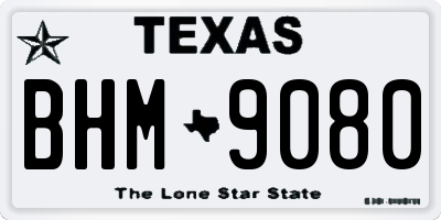 TX license plate BHM9080