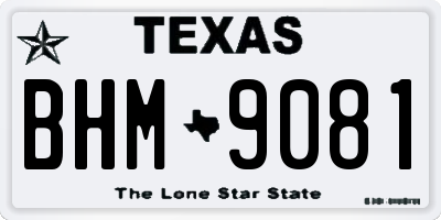 TX license plate BHM9081