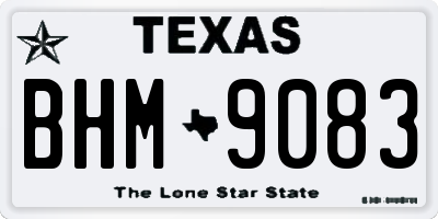 TX license plate BHM9083