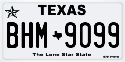 TX license plate BHM9099