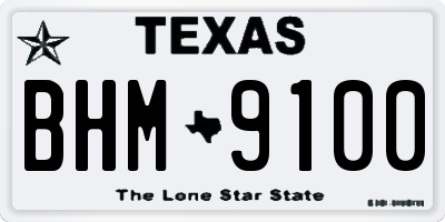 TX license plate BHM9100