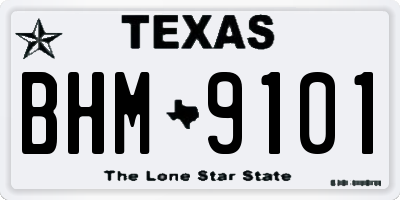 TX license plate BHM9101