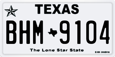 TX license plate BHM9104