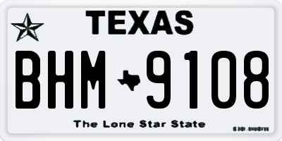 TX license plate BHM9108