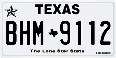 TX license plate BHM9112