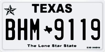 TX license plate BHM9119