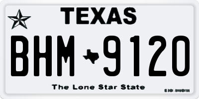 TX license plate BHM9120