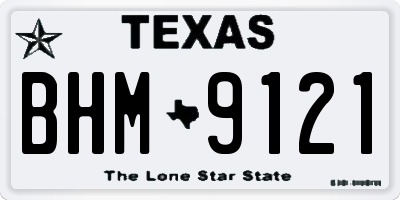 TX license plate BHM9121
